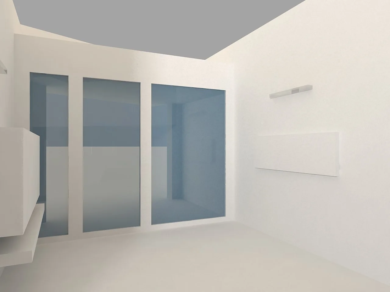 Visualisation architecturale d’un intérieur aux surfaces murales libres