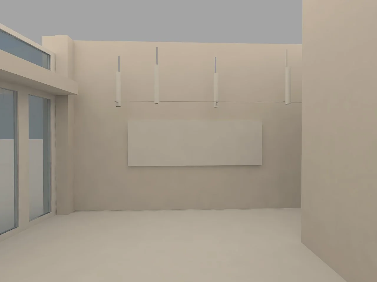 Visualisation architecturale d’un intérieur aux surfaces murales libres