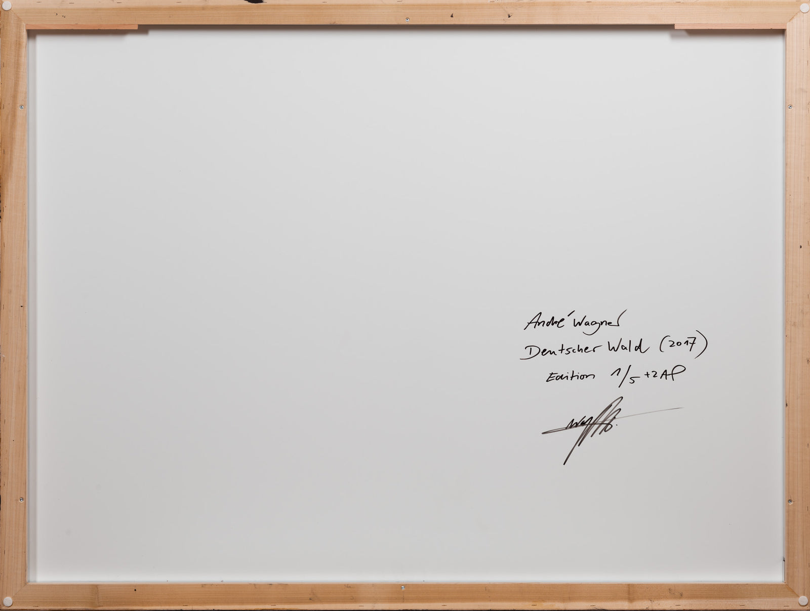 Reverse view of the photographic artwork “Deutscher wald, Deutschland” by André Wagner.