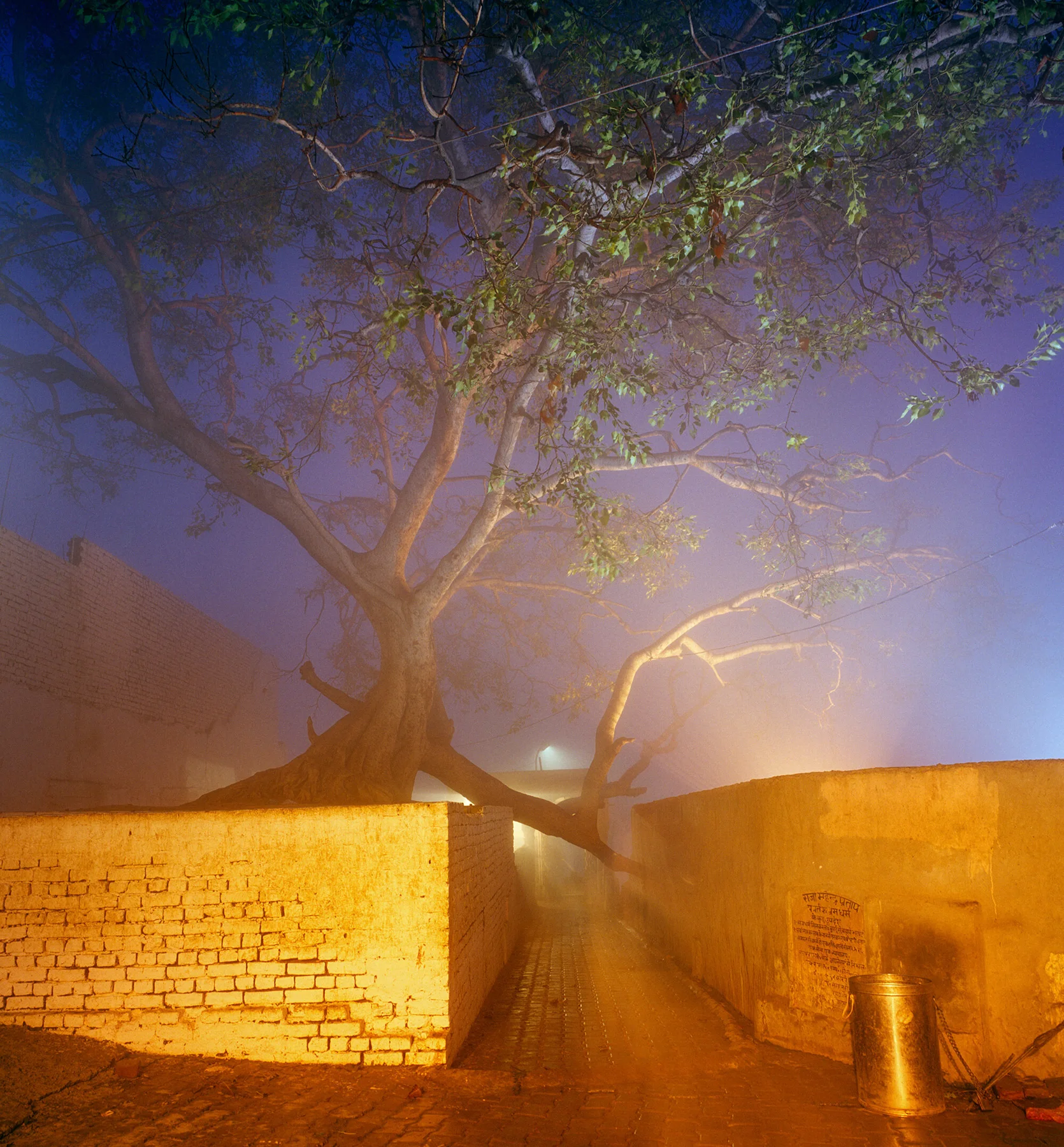 Vue de l&rsquo;&oelig;uvre photographique &laquo; Fog in Vrindavana, Indien &raquo; d&rsquo;Andr&eacute; Wagner.