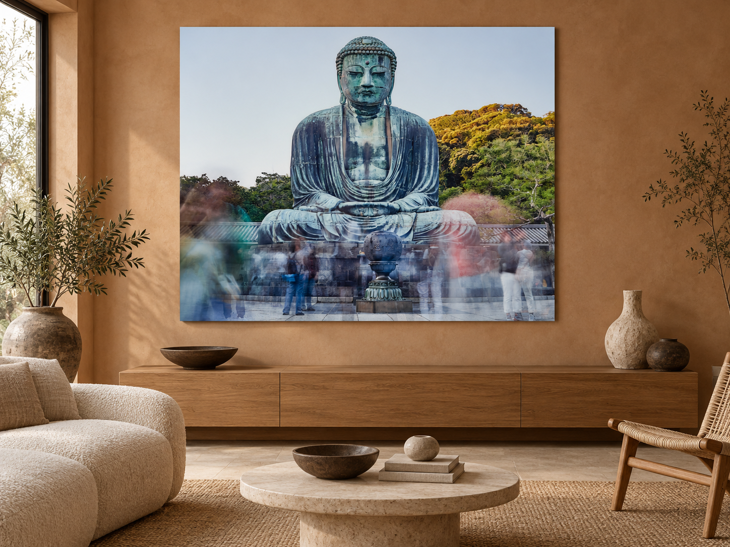 Visualisation d’intérieur avec l’œuvre photographique « Kötoku-in, Japan » d’André Wagner ; il ne s’agit pas d’une installation photographiée.