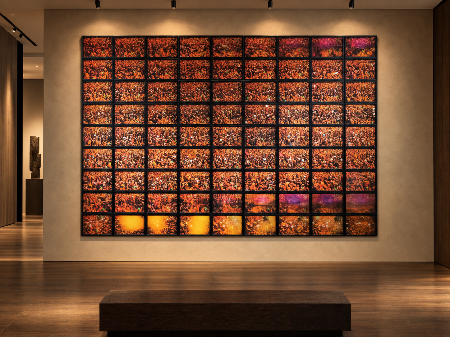 Visualisation d’intérieur avec l’œuvre photographique « Pigment and water, Indien » d’André Wagner ; il ne s’agit pas d’une installation photographiée.