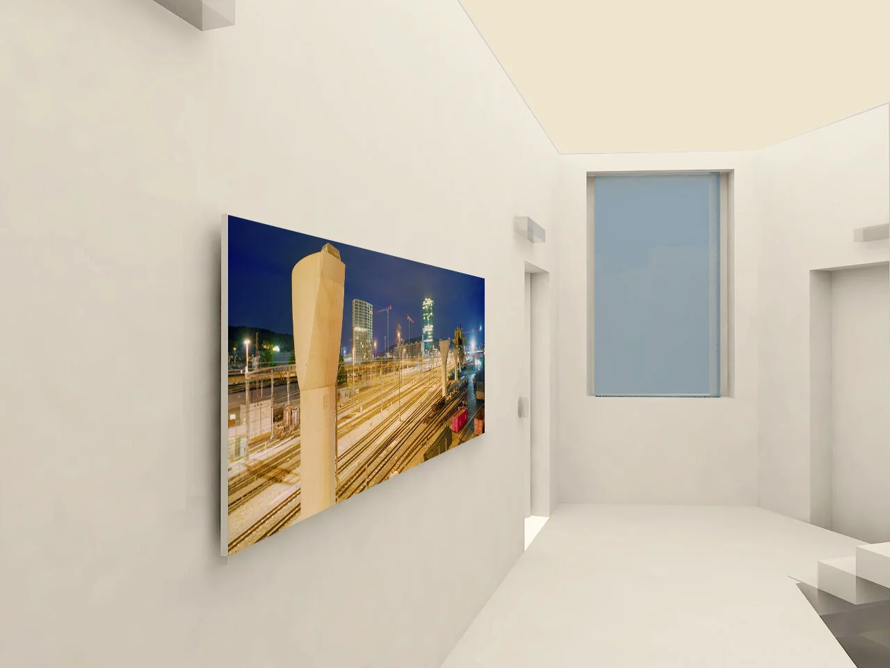 Visualisation d’intérieur avec une photographie de lumières urbaines nocturnes