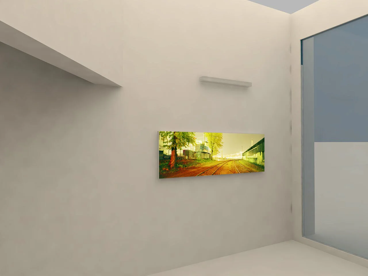 Visualisation d’intérieur avec une photographie panoramique de paysage