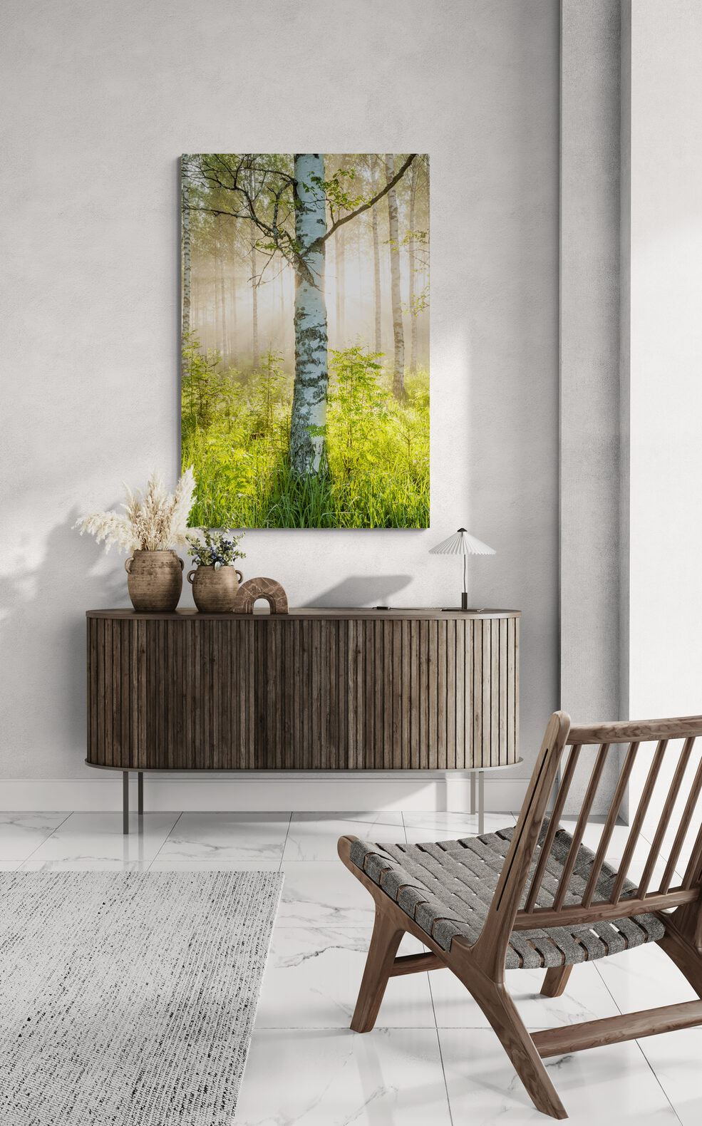 Visualisation d&rsquo;int&eacute;rieur avec l&rsquo;&oelig;uvre photographique &laquo; Sacred light, Finnland &raquo; d&rsquo;Andr&eacute; Wagner ; il ne s&rsquo;agit pas d&rsquo;une installation photographi&eacute;e.