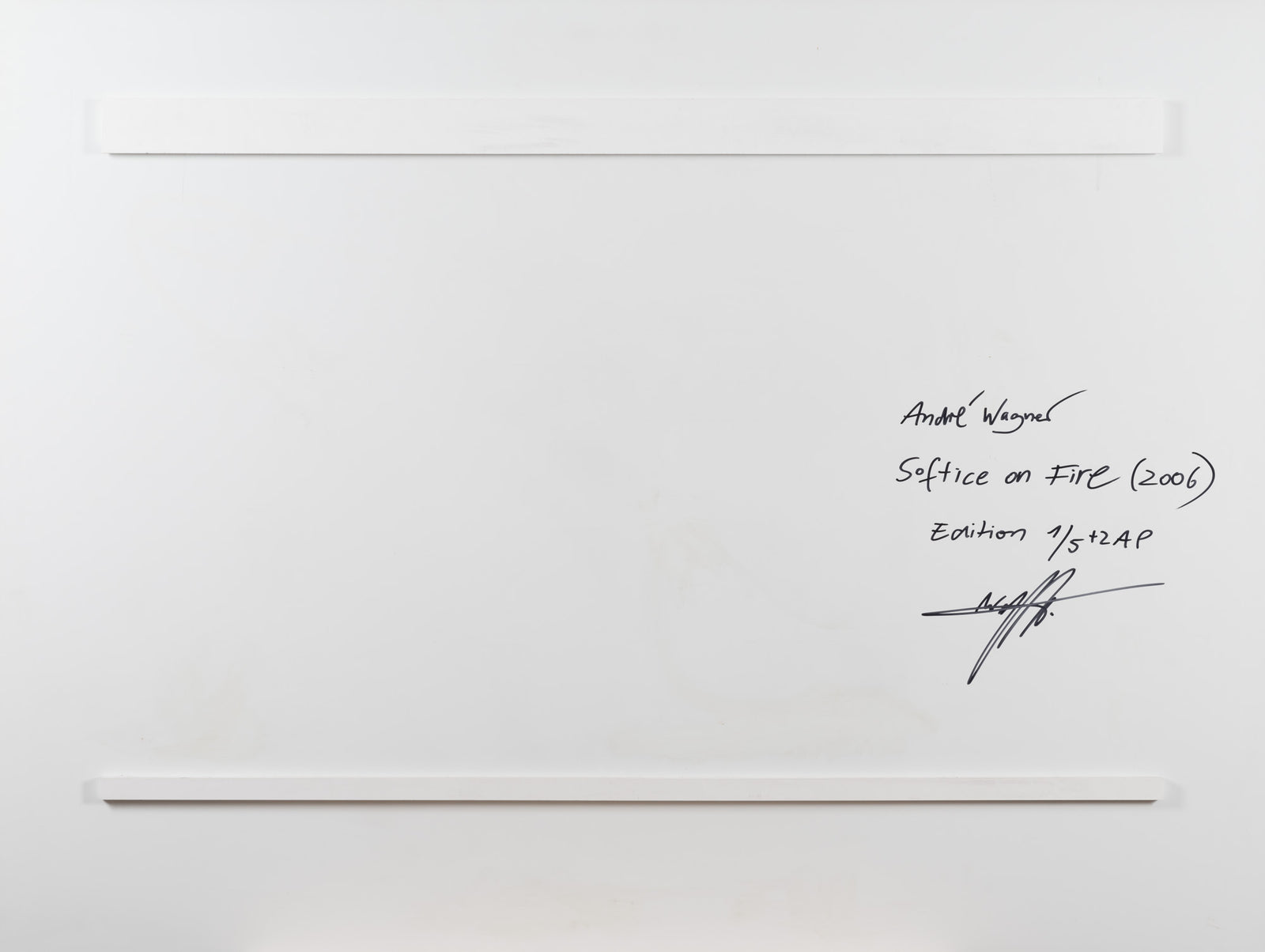 Reverse view of the photographic artwork “Softice on fire, Litauen” by André Wagner.