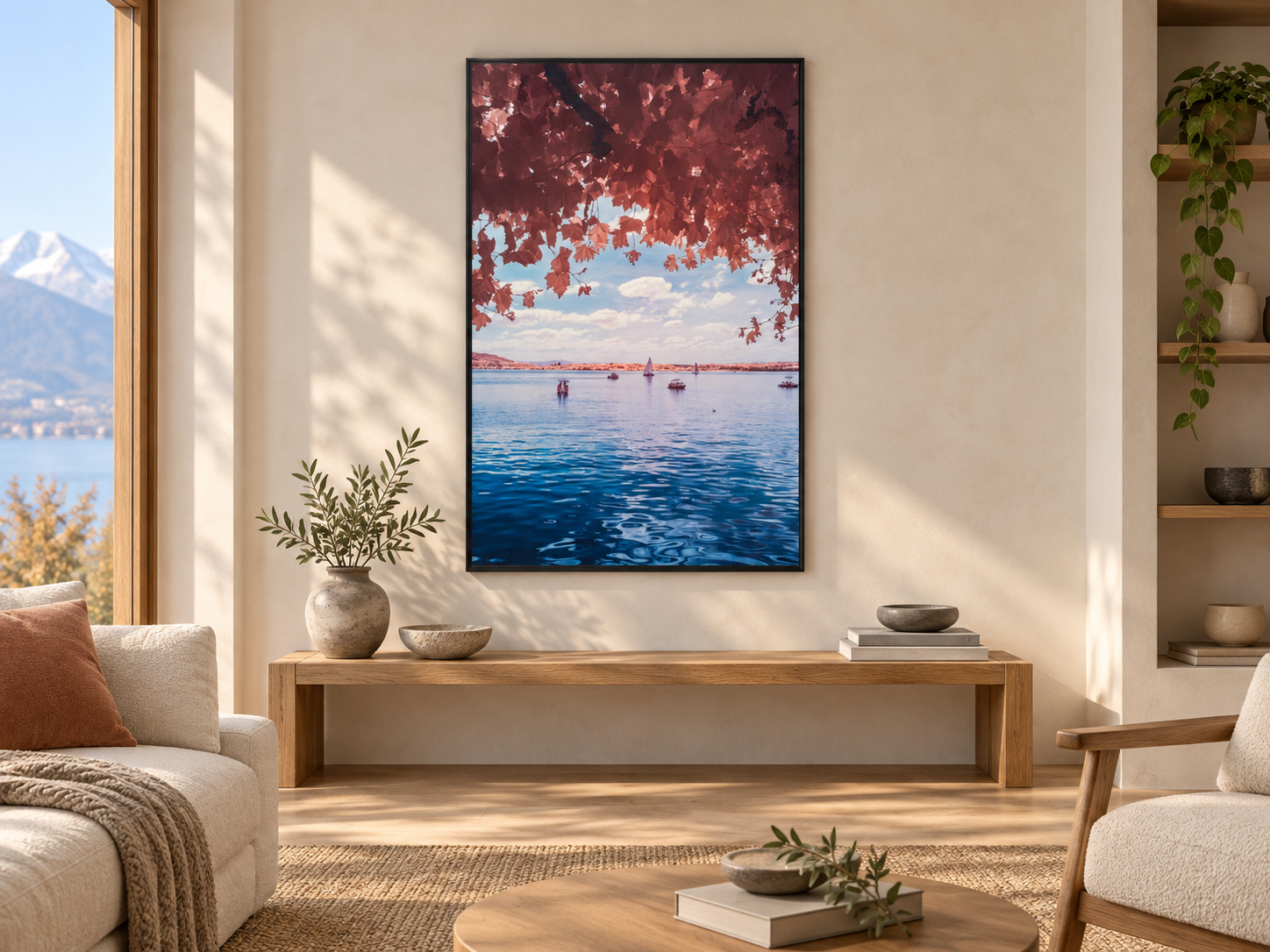 Visualisation d&rsquo;int&eacute;rieur avec l&rsquo;&oelig;uvre photographique &laquo; ZUGERSEE #3 &raquo; d&rsquo;Andr&eacute; Wagner ; il ne s&rsquo;agit pas d&rsquo;une installation photographi&eacute;e.
