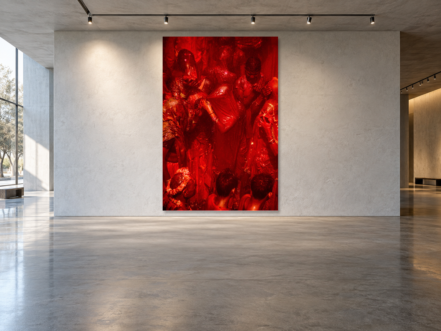 HOLI 1, INDIEN – wandmontierte Raumansicht 225 × 150 cm