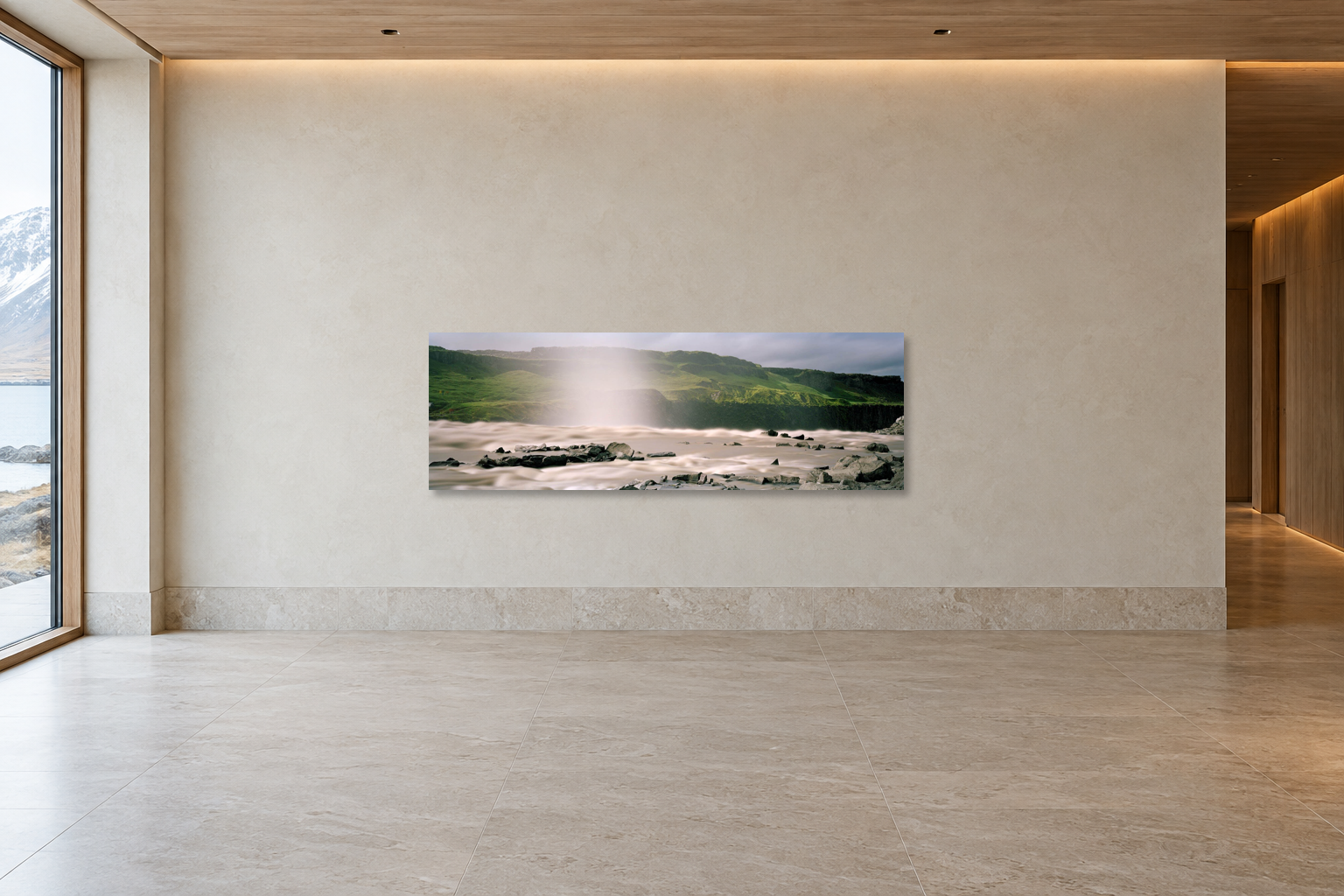 SWIMMING AGAINST THE STREAM, ISLAND — vue d’intérieur, Édition 87 × 262 cm