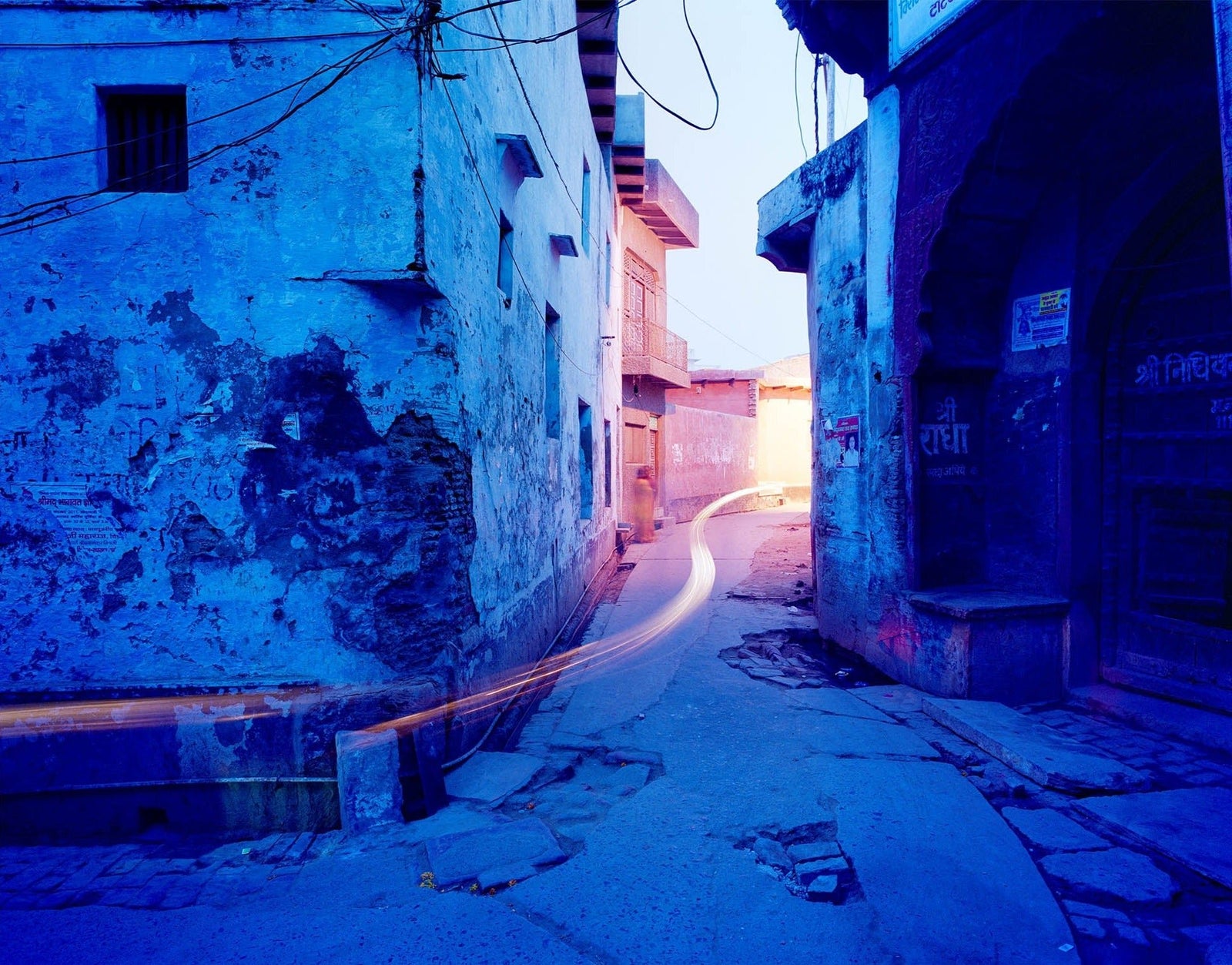 Blue street corner, Indien