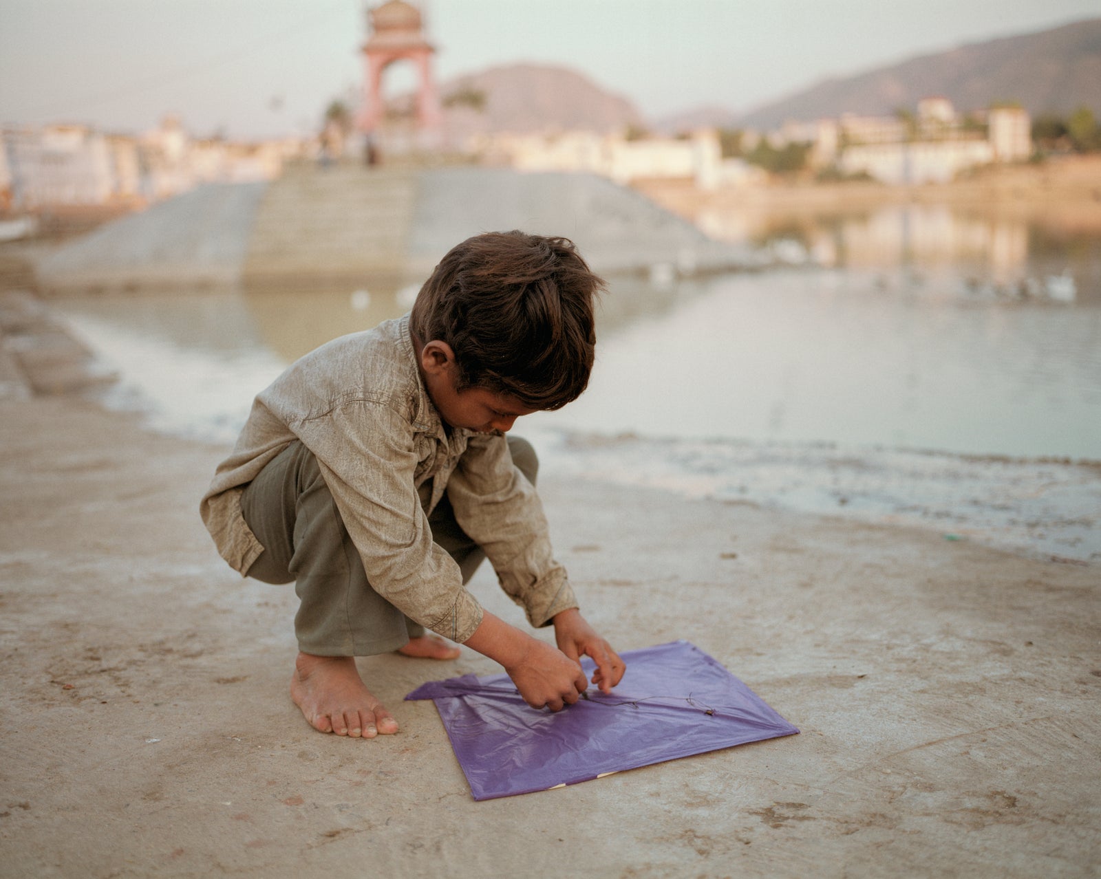 A boy and his kite in Pushkar, Rajasthan